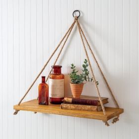 Boho Hanging Wall Shelf - Rustic Floating Shelves for Bohemian Home Decor