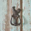 Rooster Door Knocker - Set of 2 | Rustic Farmhouse Decor | Metal Rooster Door Knocker for Front Door | Weather Resistant | Easy Installation