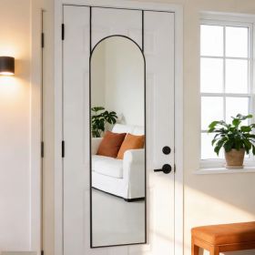 Floor-standing Wall-mounted Mirror, Aluminum Frame, High-definition Glass, Suitable For Bedrooms, Living Rooms And Entrances (Option: Black Arch)